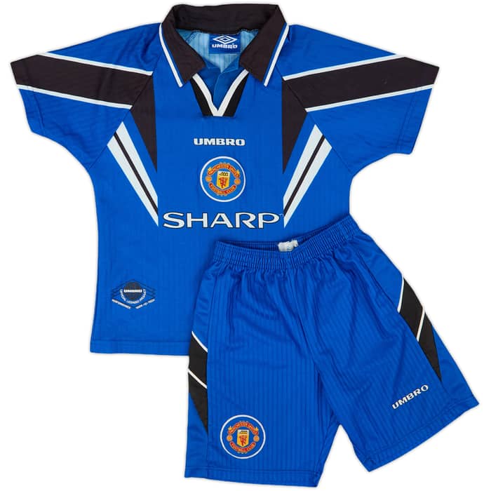 1996-98 Manchester United Third Shirt & Shorts - 6/10 - (S.Boys)