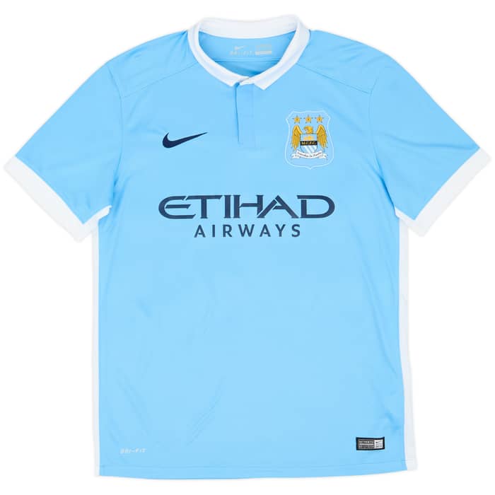 2015-16 Manchester City Home Shirt Kun Aguero #10 - 9/10 - (M)