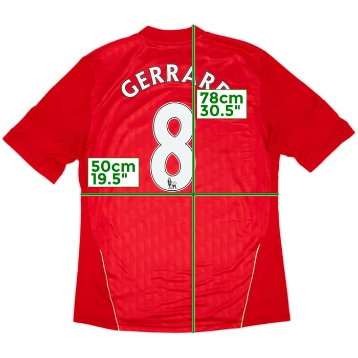2010-12 Liverpool Home Shirt Gerrard #8 - 6/10 - (L)
