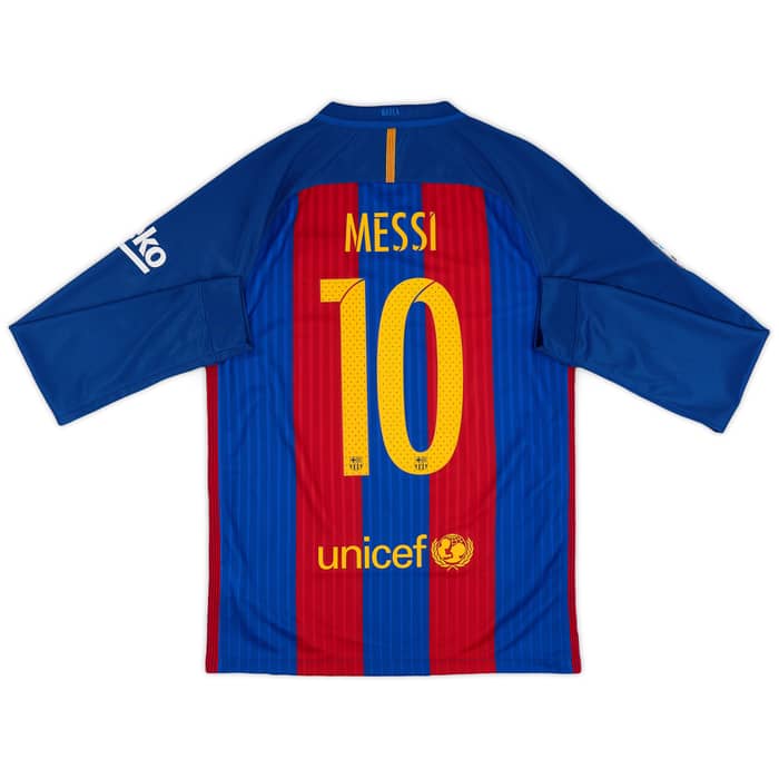 2016-17 Barcelona Home L/S Shirt Messi #10 (S)