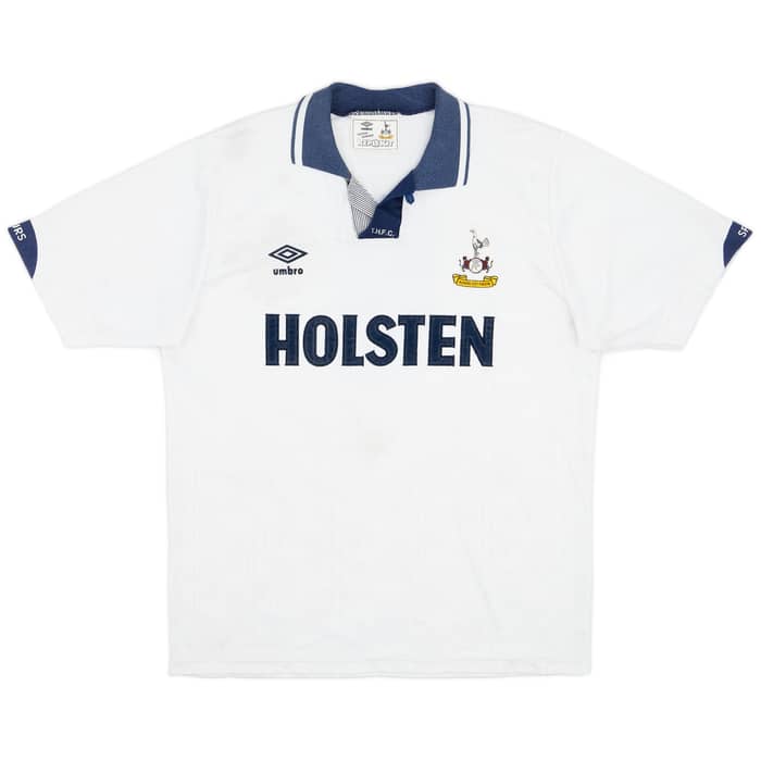1991-93 Tottenham Home Shirt #8 - 7/10 - (L)