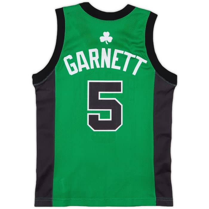 2007-10 Boston Celtics Garnett #5 adidas Alternate Jersey - 9/10 - (S.Boys)