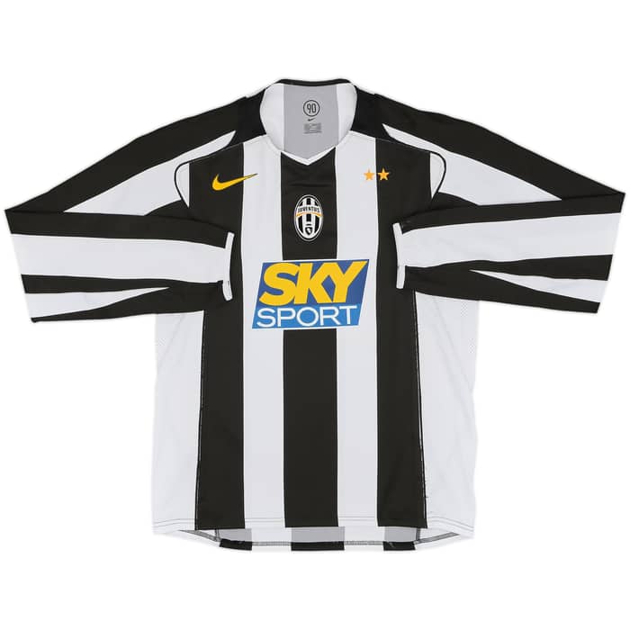 2004-05 Juventus Player Issue Home L/S Shirt Ibrahimovic #9 - 8/10 - (L)