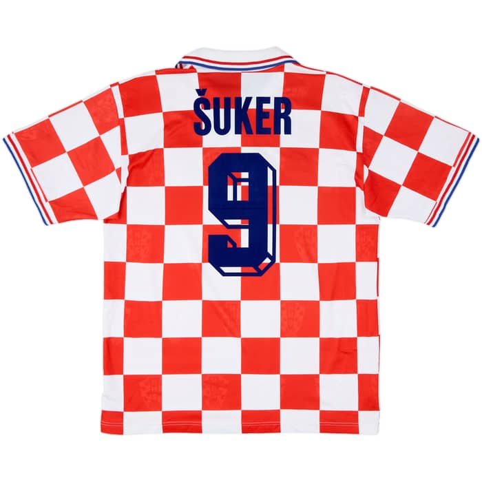 1996-98 Croatia Home Shirt Suker #9 - 8/10 - (L)