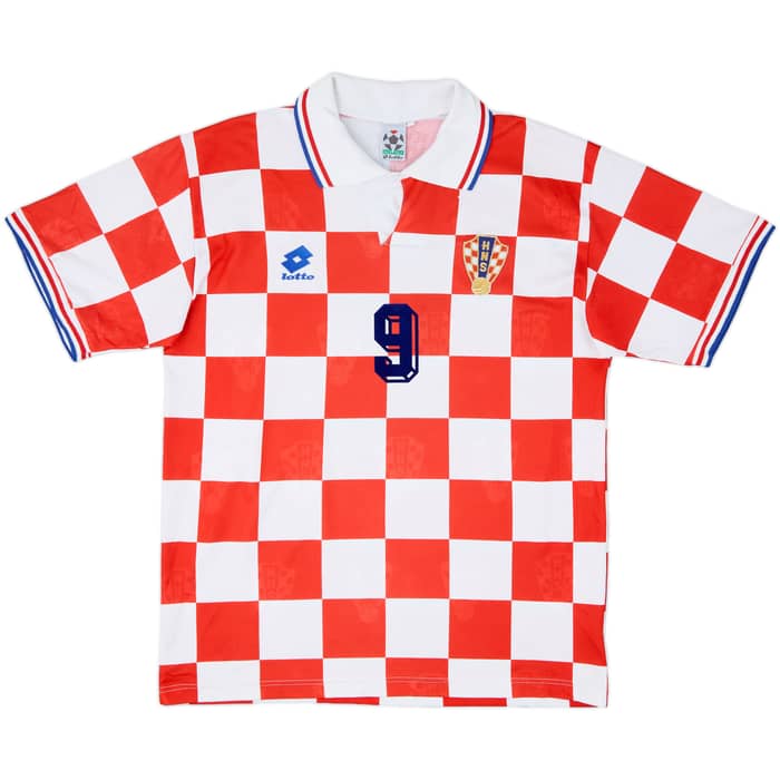 1996-98 Croatia Home Shirt Suker #9 - 8/10 - (L)