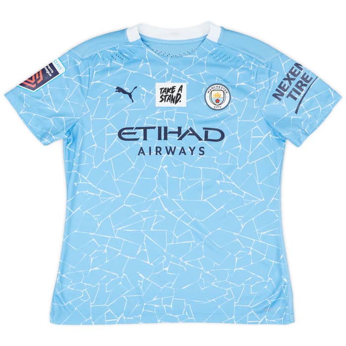 2020-21 Manchester City Women's Match Issue Home Shirt Mannion #2 - 9/10 - (M)