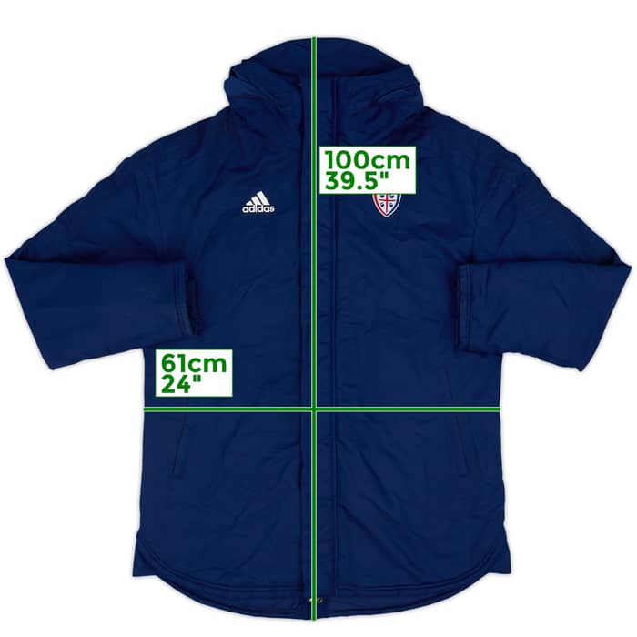 2019-20 adidas Template Hooded Padded Bench Coat (Cagliari) - 8/10 - (L)