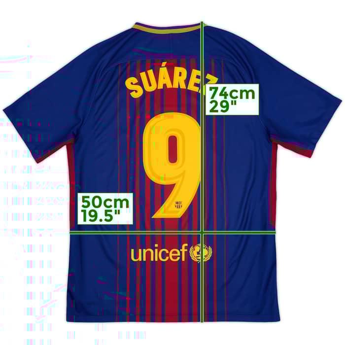 2017-18 Barcelona Home Shirt Suarez #9 - 9/10 - (M)