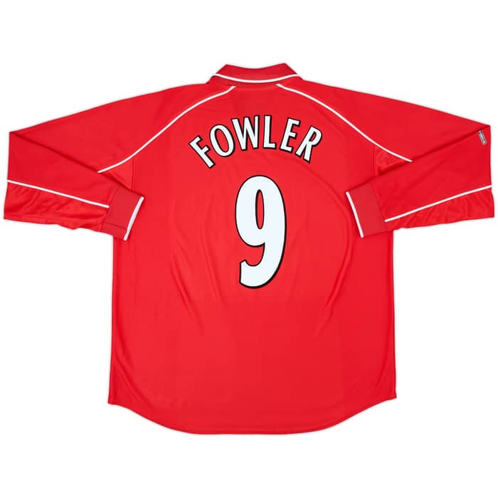 2000-02 Liverpool Home L/S Shirt Fowler #9 - 9/10 - (XXL)