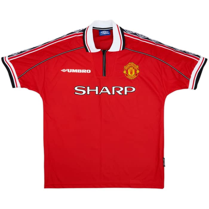 1998-00 Manchester United Home Shirt Beckham #7 - 8/10 - (L)