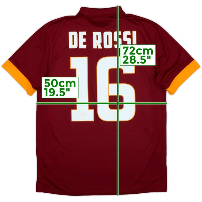 2014-15 Roma Home Shirt De Rossi #16 - 10/10 - (M)