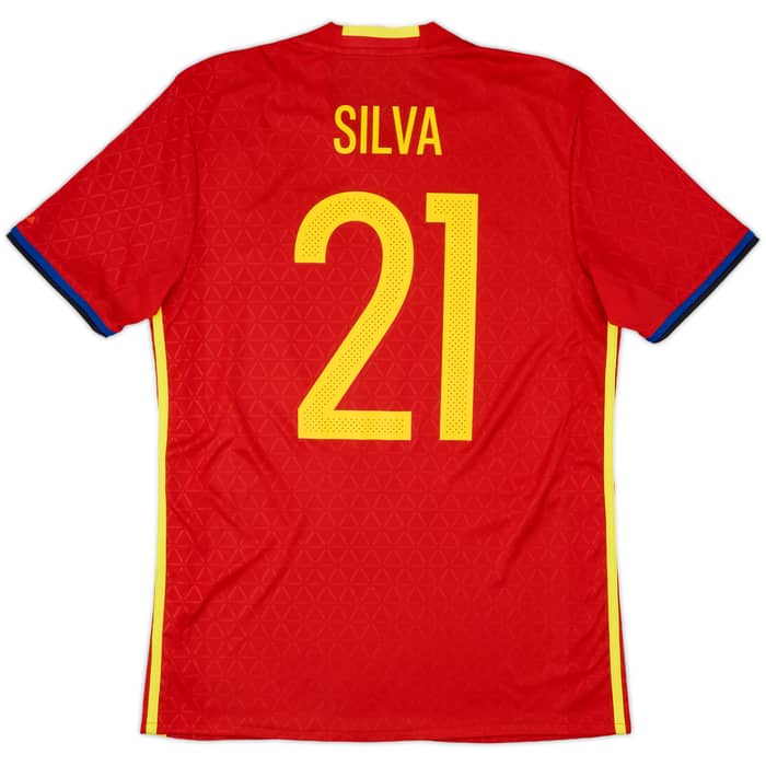 2016-17 Spain Home Shirt Silva #21 - 10/10 - (M)