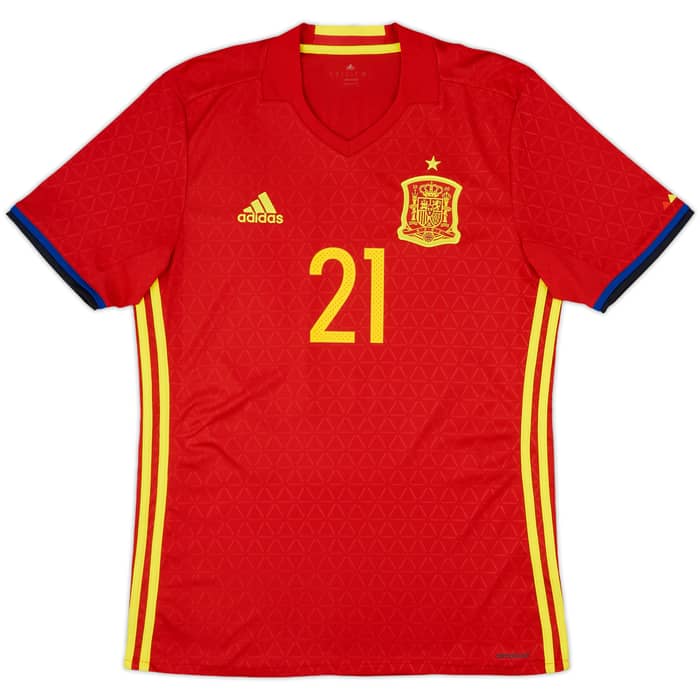 2016-17 Spain Home Shirt Silva #21 - 10/10 - (M)