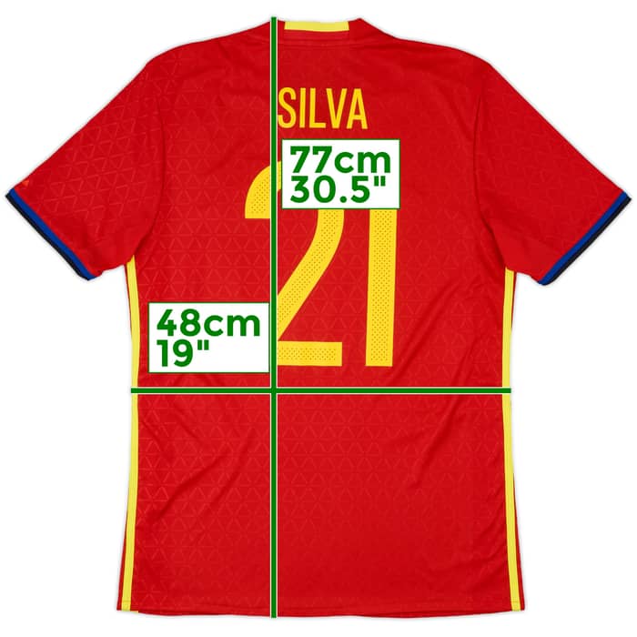 2016-17 Spain Home Shirt Silva #21 - 10/10 - (M)