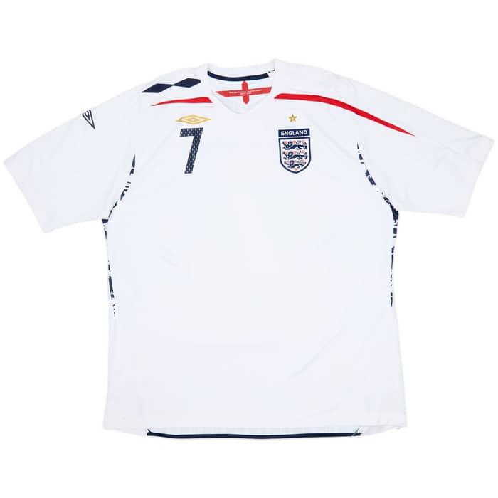 2007-09 England Home Shirt Beckham #7 - 7/10 - (3XL)