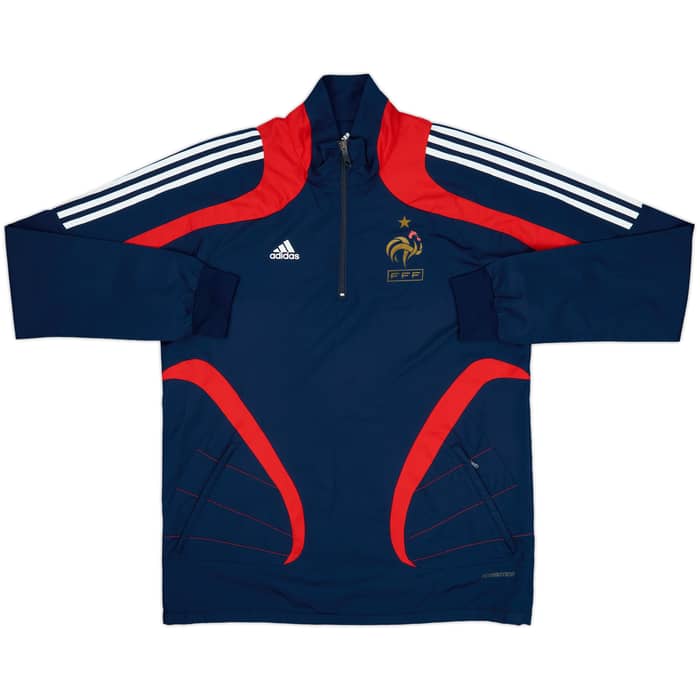 2007-08 France Player Issue adidas Formotion 1/4 Zip Drill Top - 8/10 - (M)