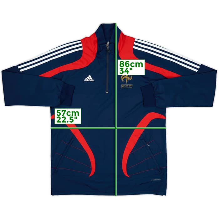 2007-08 France Player Issue adidas Formotion 1/4 Zip Drill Top - 8/10 - (M)