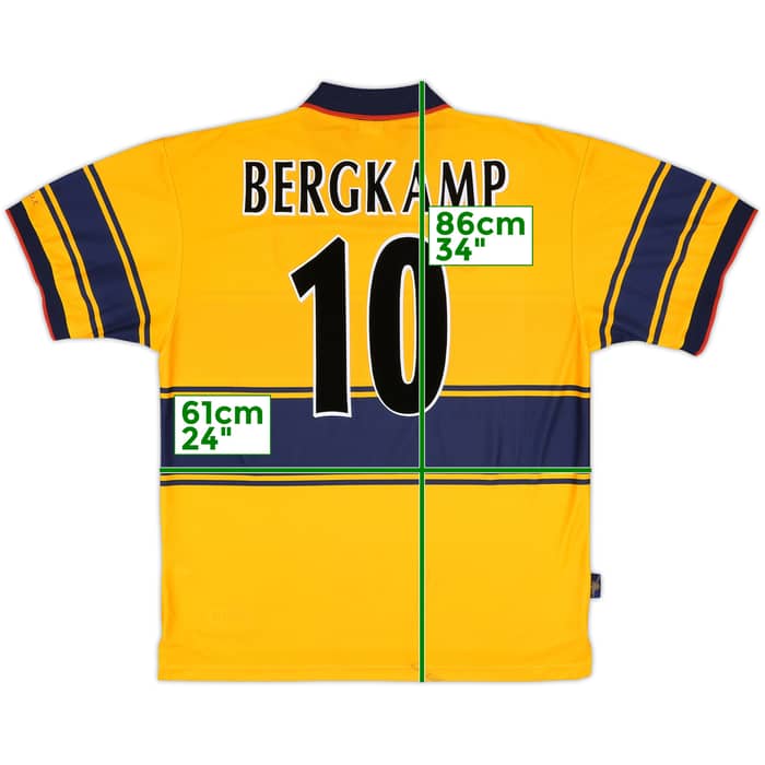 1997-99 Arsenal Away Shirt Bergkamp #10 - 8/10 - (XXL)