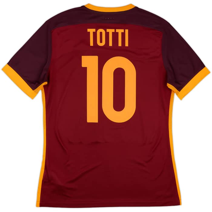 2015-16 Roma Authentic Home Shirt Totti #10 - 10/10 - (L)