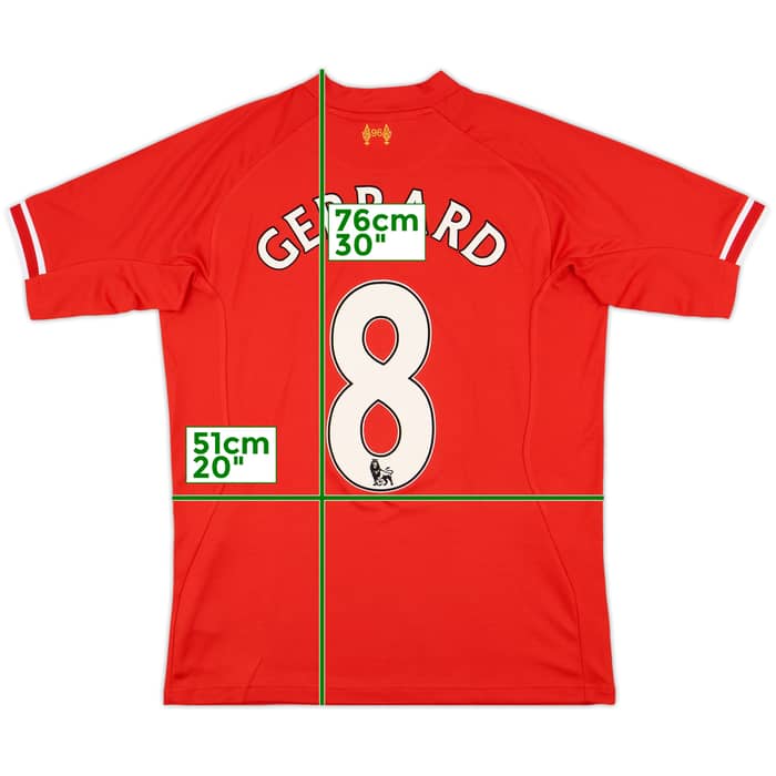 2013-14 Liverpool Home Shirt Gerrard #8 - 8/10 - (M)