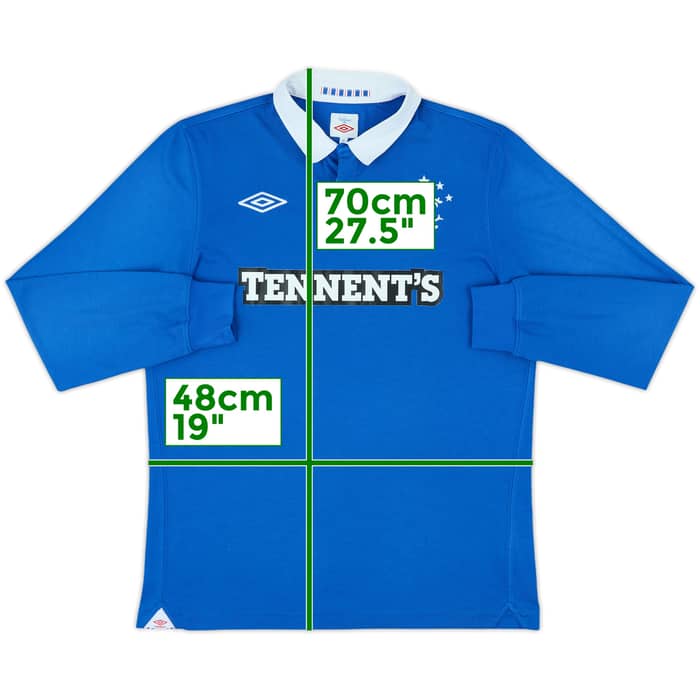 2010-11 Rangers Home L/S Shirt - 9/10 - (M)