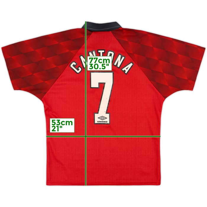 1996-98 Manchester United Home Shirt Cantona #7 - 8/10 - (M)