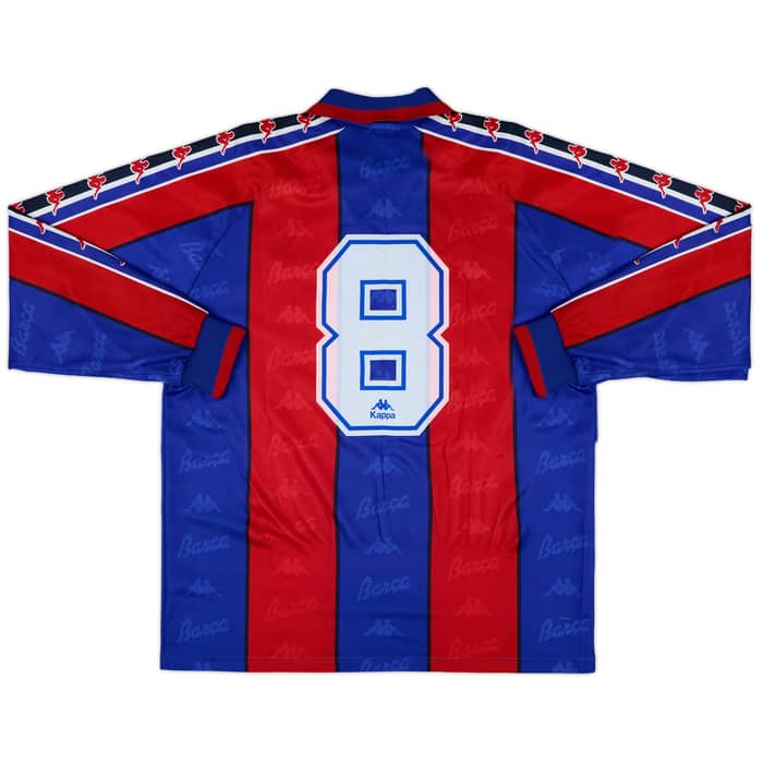 1995-97 Barcelona Home L/S Shirt #8 (Amor) - 8/10 - (M)