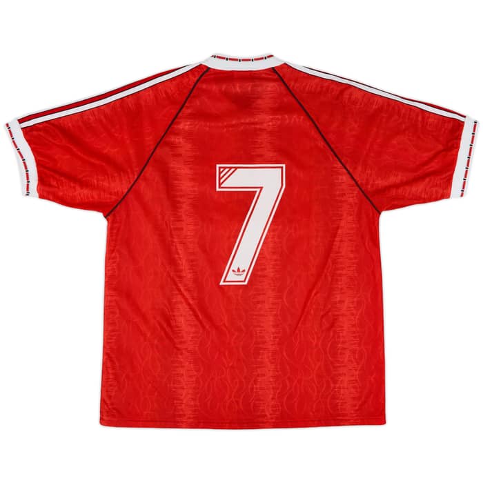 1990-92 Manchester United Home Shirt #7 (Robson) - 8/10 - (L)