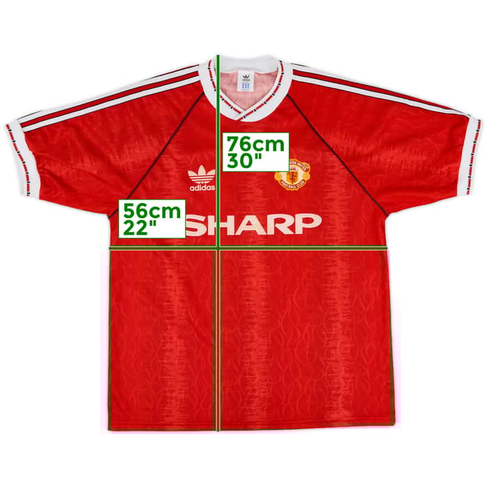 1990-92 Manchester United Home Shirt #7 (Robson) - 8/10 - (L)
