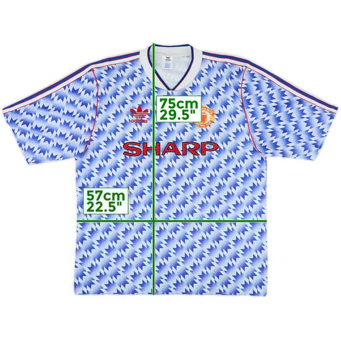 1990-92 Manchester United Away Shirt #7 (Robson) - 8/10 - (L)