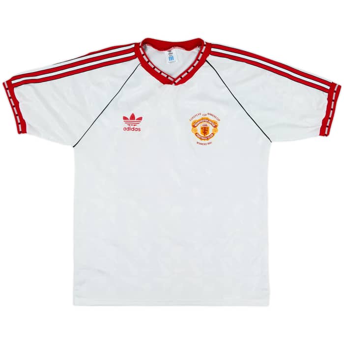 1990-91 Manchester United European Cup Winners Cup Shirt #10 (Hughes) - 9/10 - (L)