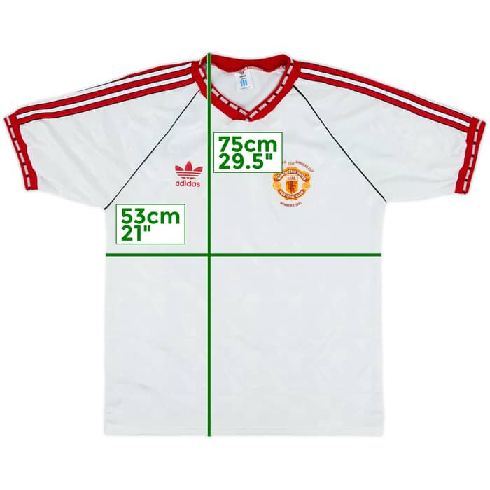 1990-91 Manchester United European Cup Winners Cup Shirt #10 (Hughes) - 9/10 - (L)