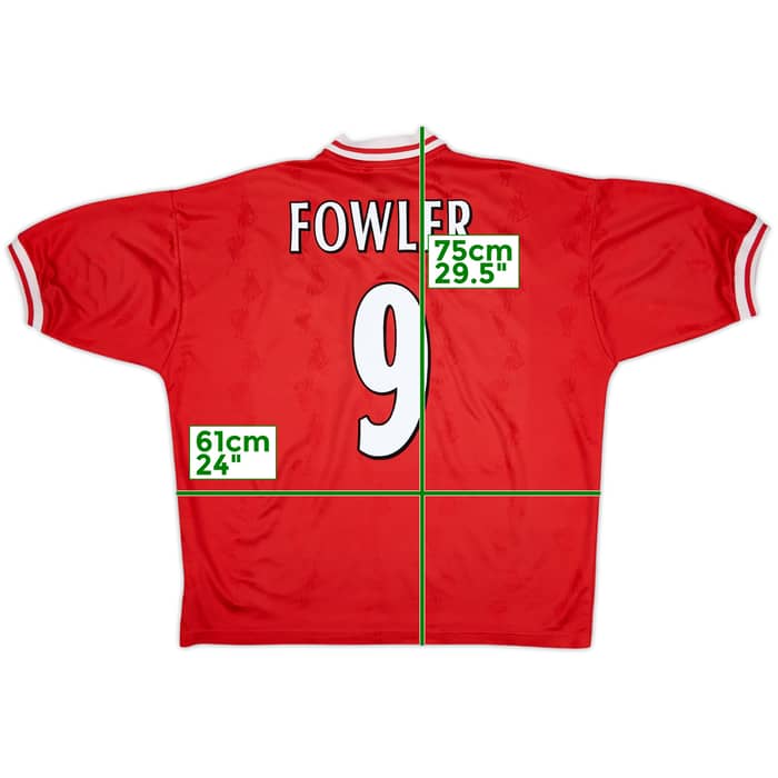 1996-98 Liverpool Home Shirt Fowler #9 - 6/10 - (XL)