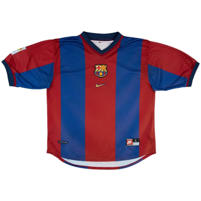 1998-00 Barcelona Home Shirt Rivaldo #11 - 8/10 - (L)