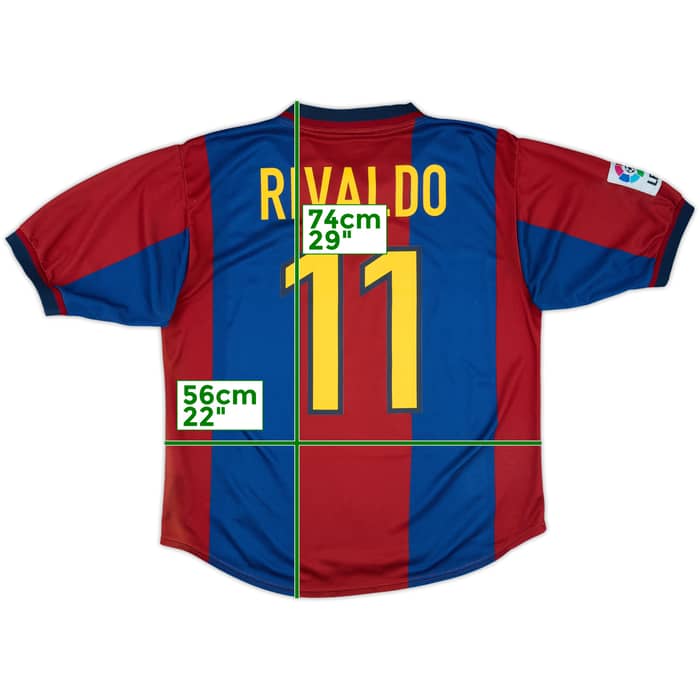 1998-00 Barcelona Home Shirt Rivaldo #11 - 8/10 - (L)