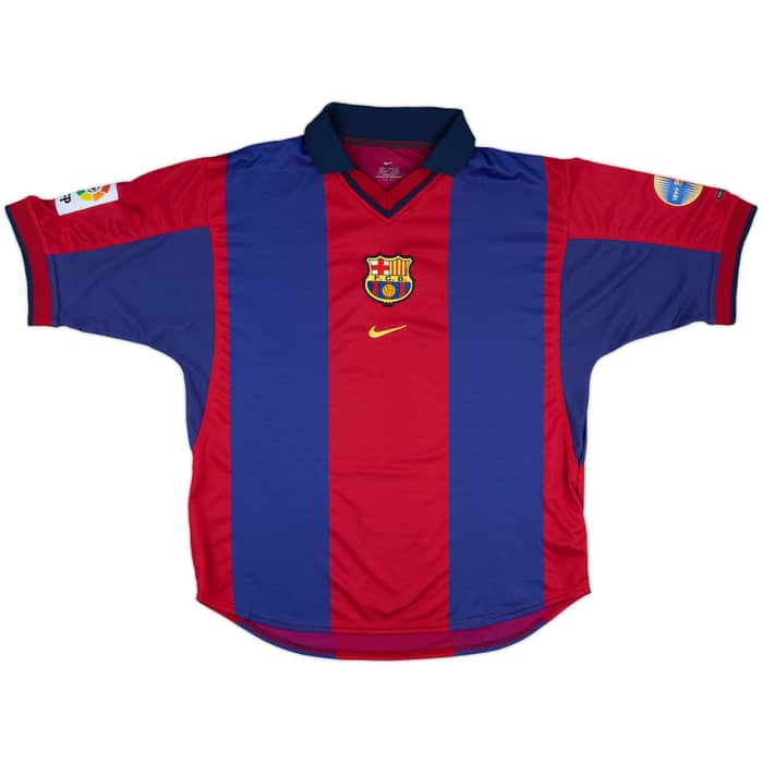 2000-01 Barcelona Home Shirt Rivaldo #10 - 8/10 - (L)