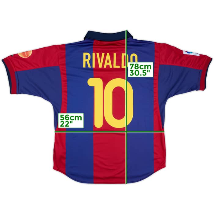 2000-01 Barcelona Home Shirt Rivaldo #10 - 8/10 - (L)