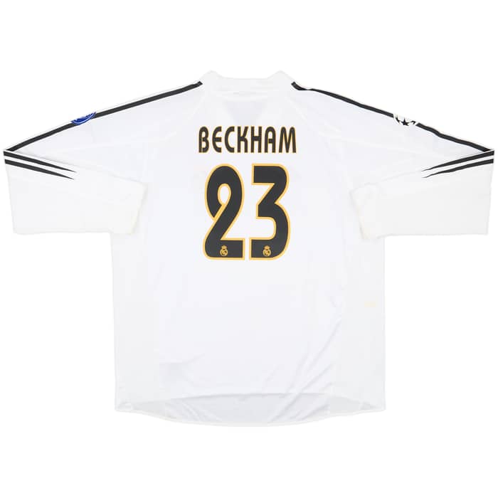 2004-05 Real Madrid Home L/S Shirt Beckham #23 (XXL)