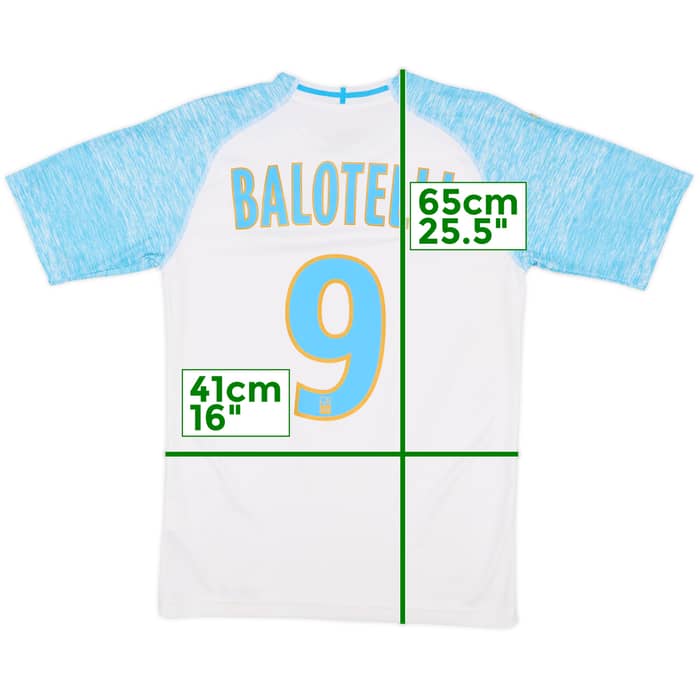 2018-19 Olympique Marseille Home Shirt Balotelli #9 - 10/10 - (XS)