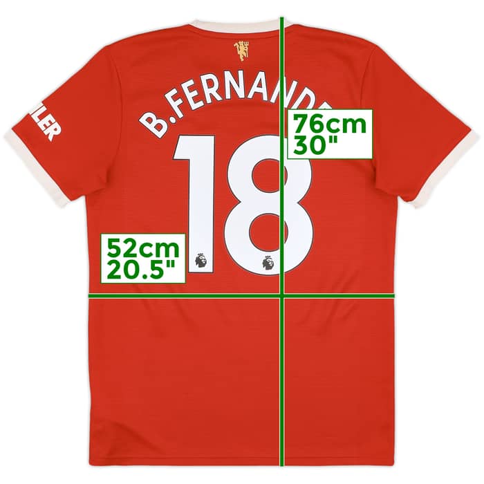 2021-22 Manchester United Home Shirt B.Fernandes #18 - 7/10 - (M)