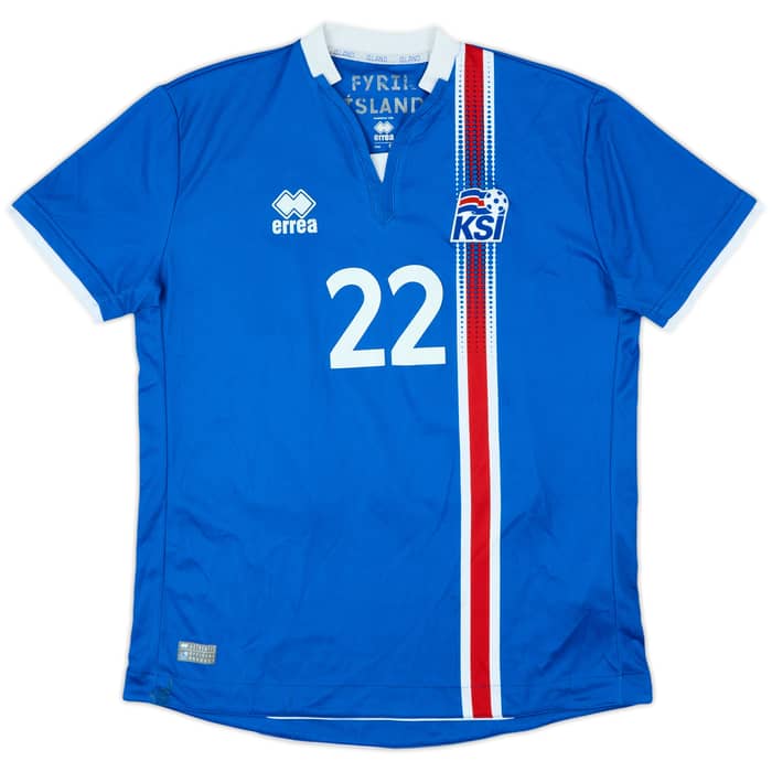 2016-18 Iceland Home Shirt Guðjohnsen #22 - 6/10 - (M)