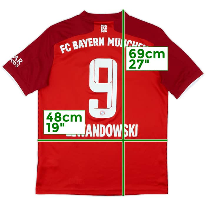 2021-22 Bayern Munich Home Shirt Lewandowski #9 - 6/10 - (XL.Boys)