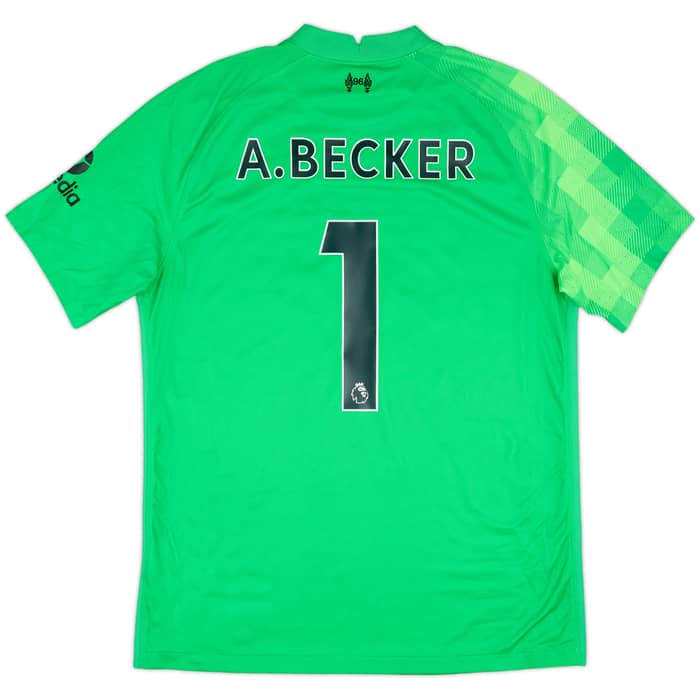 2021-22 Liverpool GK S/S Shirt A.Becker #1 - 10/10 - (L)