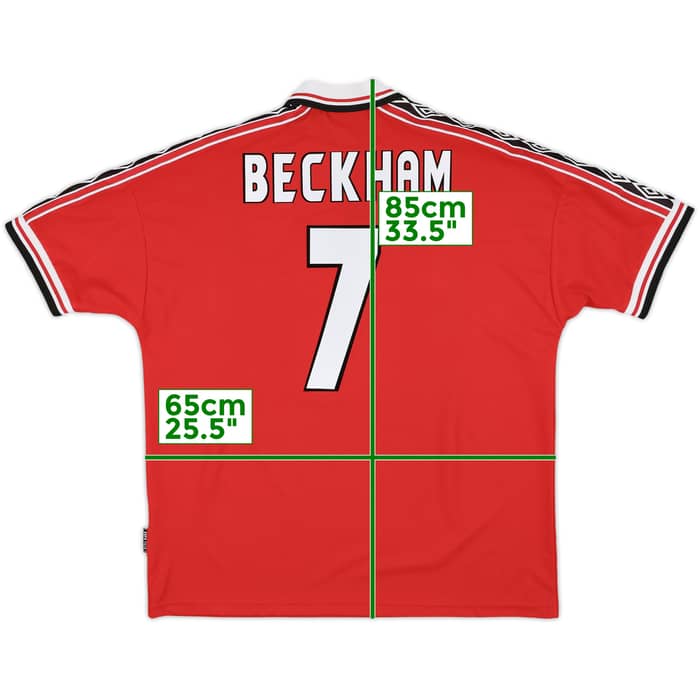 1998-00 Manchester United Home Shirt Beckham #7 - 9/10 - (XXL)