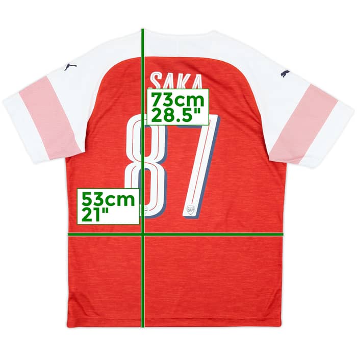2018-19 Arsenal Home Shirt Saka #87 - 8/10 - (L)