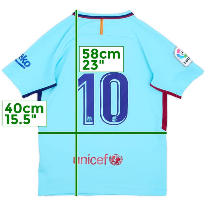 2017-18 Barcelona Away Shirt Messi #10 - 7/10 - (M.Boys)