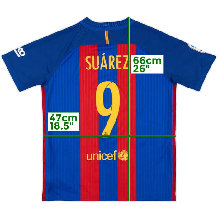 2016-17 Barcelona Home Shirt Suarez #9 - 8/10 - (XL.Boys)