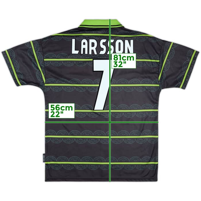 1998-99 Celtic Away Shirt Larsson #7 - 10/10 - (L)