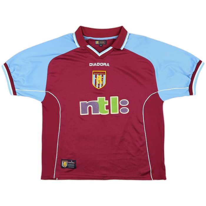 2000-01 Aston Villa Home Shirt Ginola #14 - 9/10 - (M)