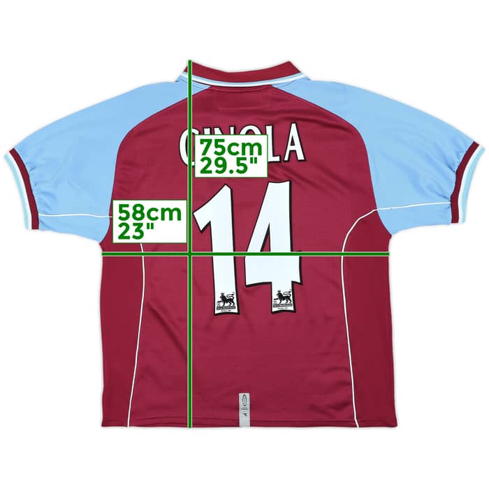 2000-01 Aston Villa Home Shirt Ginola #14 - 9/10 - (M)